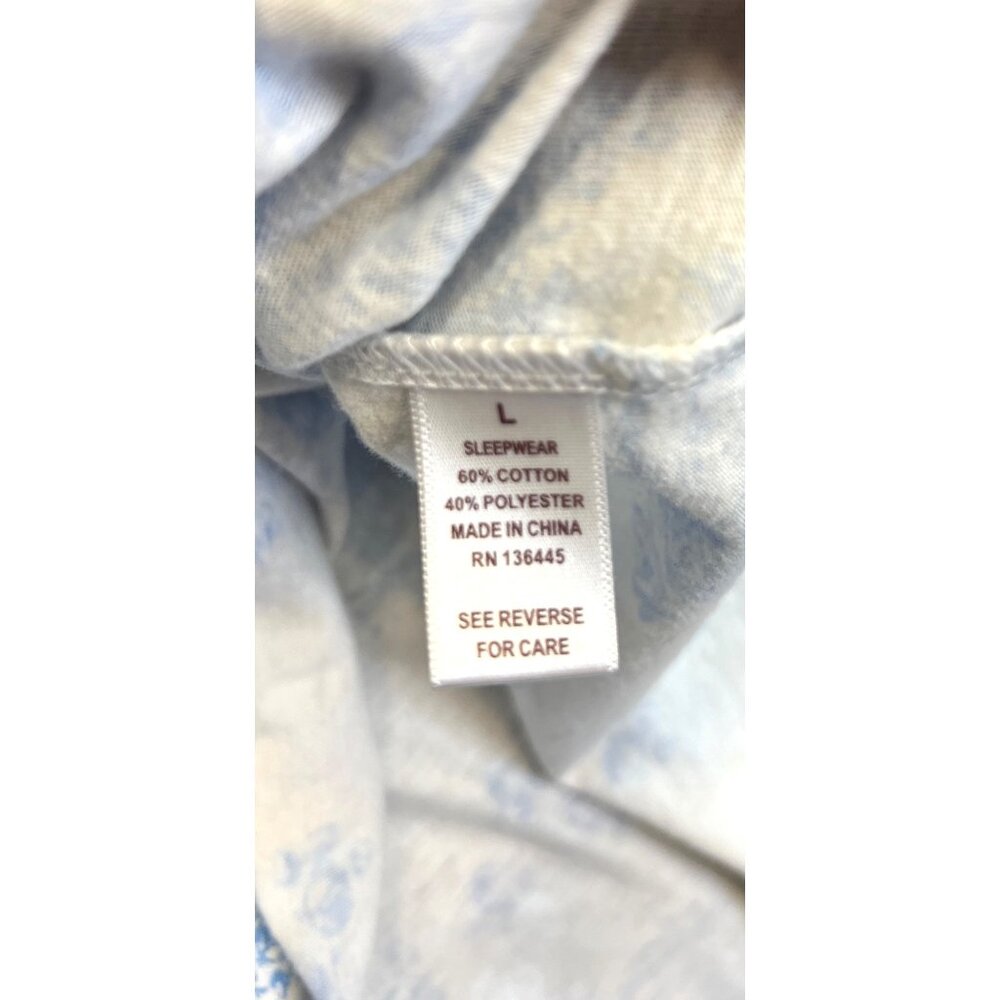 White Orchid Blue & White Large Floral Short Sleeve Womens Top - Picture 4 of 5
